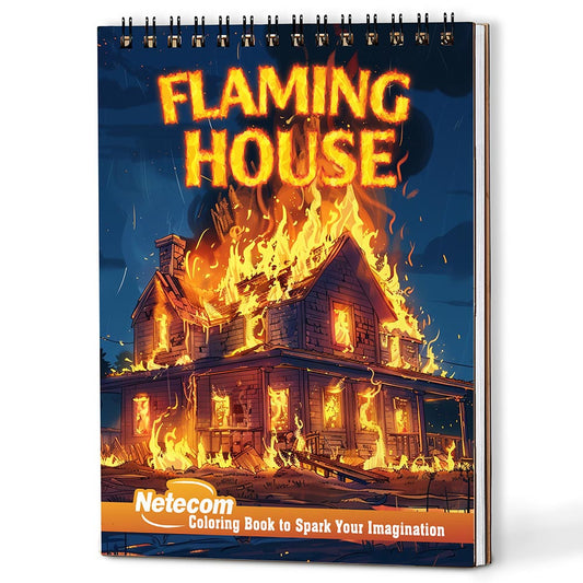 Netecom Flaming House Coloring Book For Adults