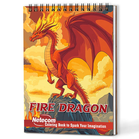 Netecom Fire Dragon Coloring Book For Adults