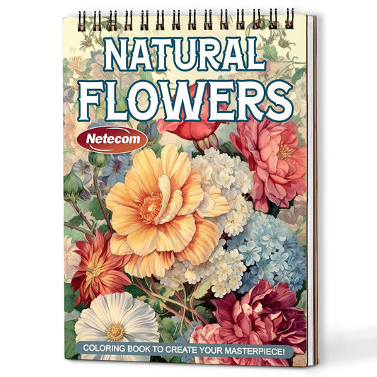 Netecom Natural Flowers Coloring Book For Adults