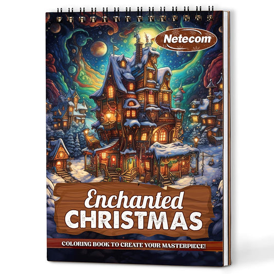 Netecom Enchanted Christmas Coloring Book For Adults