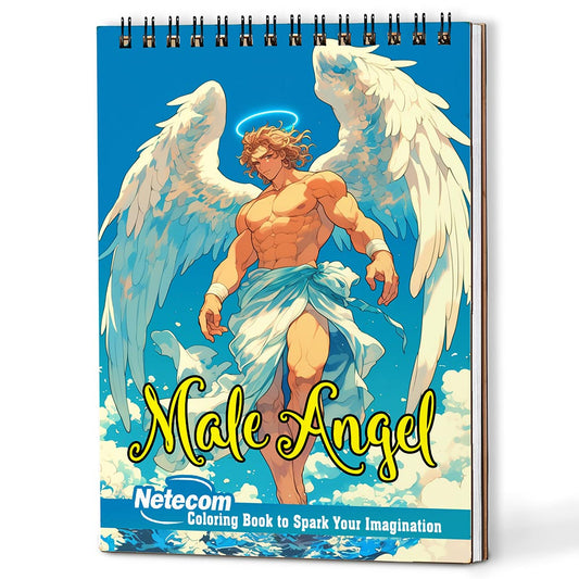 Netecom Male Angel Coloring Book For Adults