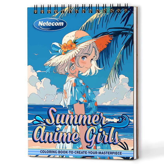 Netecom Summer Anime Girls Coloring Book For Adults