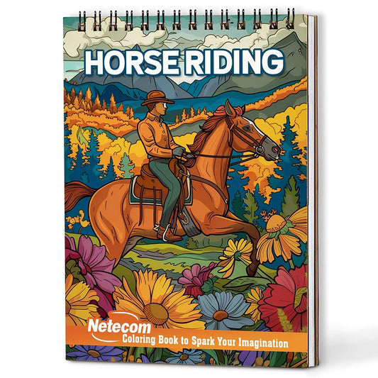 Netecom Horse Riding Coloring Book For Adults