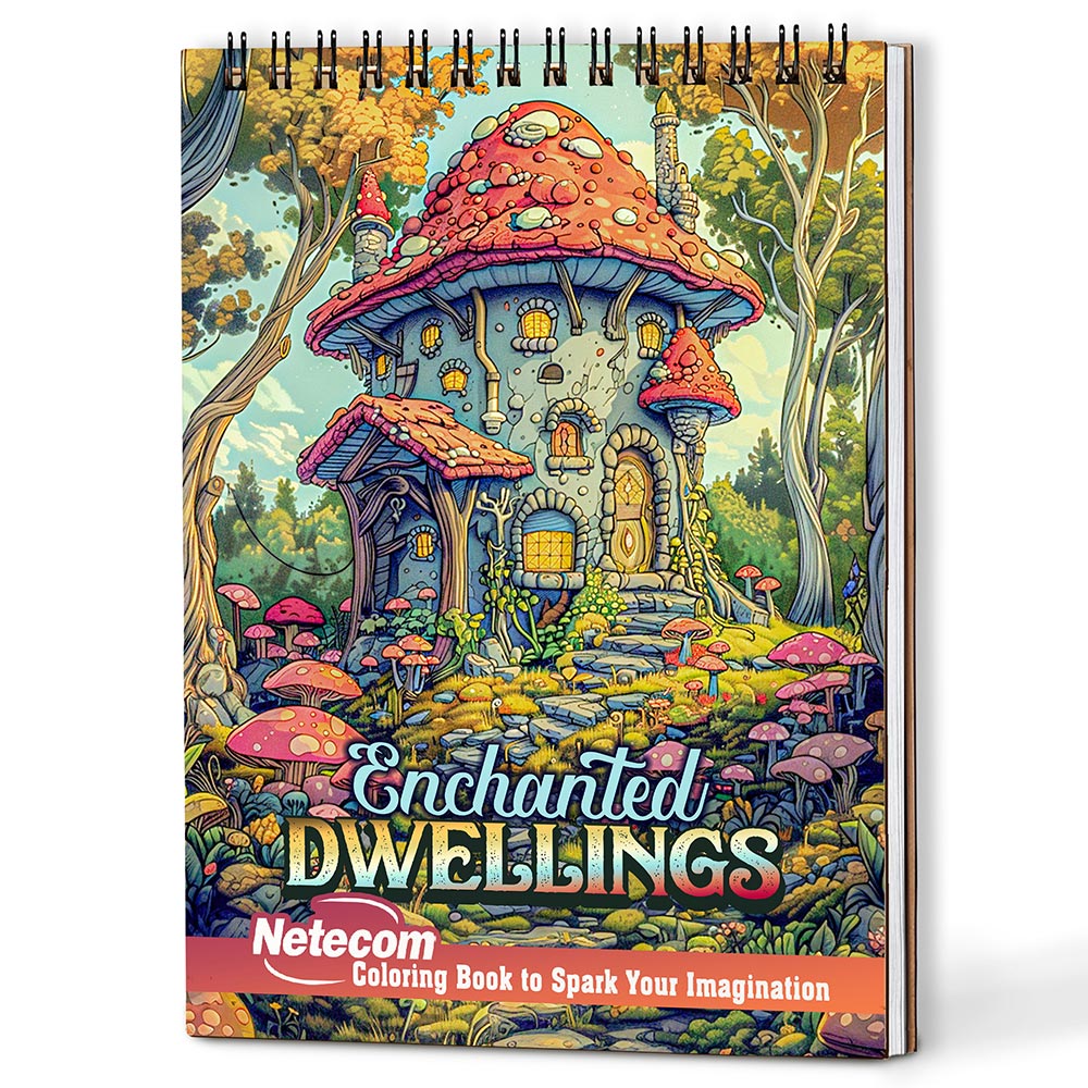 Netecom Enchanted Dwellings Coloring Book For Adults