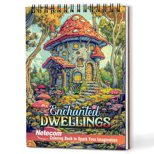 Netecom Enchanted Dwellings Coloring Book For Adults