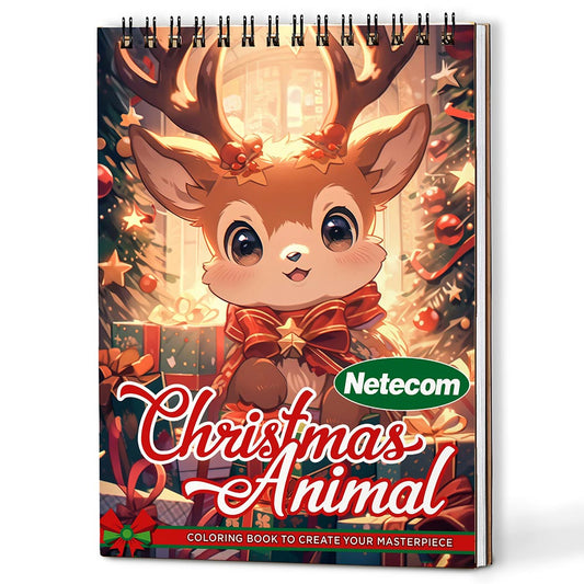 Netecom Christmas Animal Coloring Book For Adults