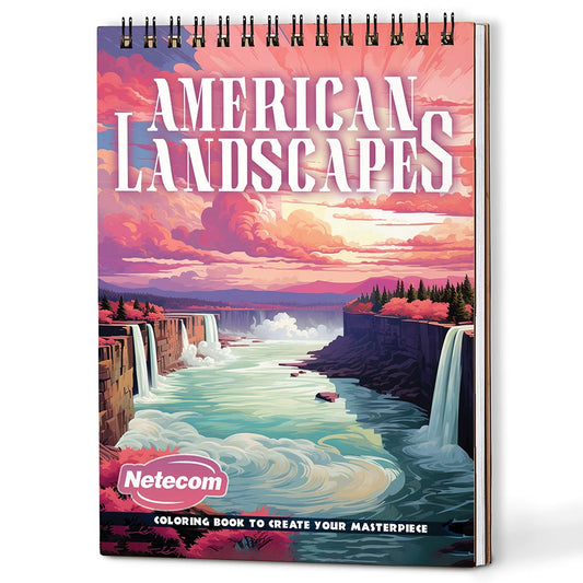 Netecom American Landscapes Coloring Book For Adults