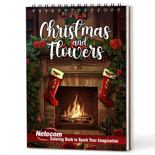 Netecom Christmas and Flowers Crafts Coloring Book For Adults