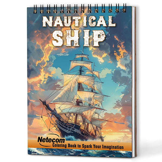 Netecom Nautical Ship Coloring Book For Adults