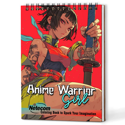Netecom Anime Warrior Girl Coloring Book For Adults
