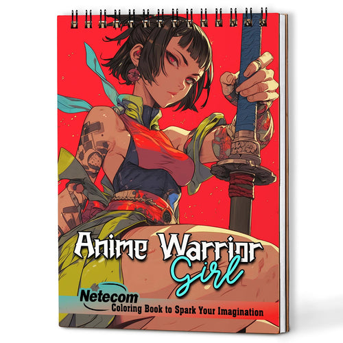 Netecom Anime Warrior Girl Coloring Book For Adults