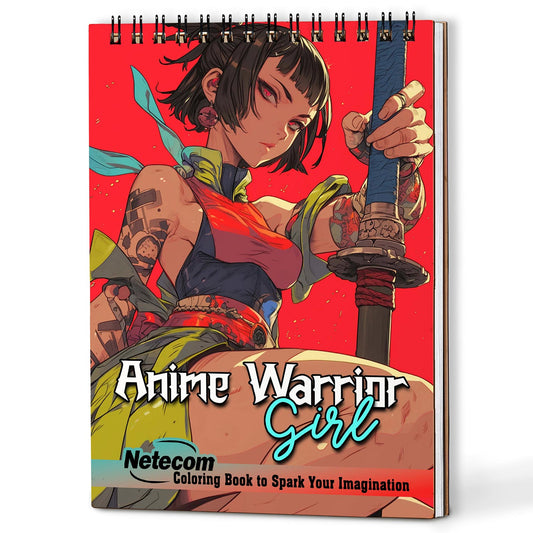Netecom Anime Warrior Girl Coloring Book For Adults