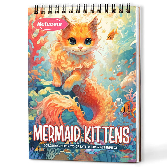 Netecom Mermaid Kittens Coloring Book For Adults