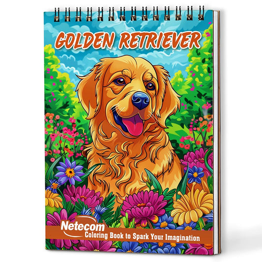 Netecom Golden Retriever Coloring Book For Adults