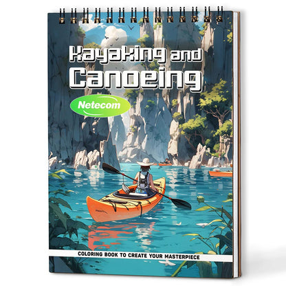 Kayaking and Canoeing Coloring Book For Adults