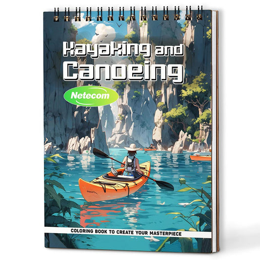 Kayaking and Canoeing Coloring Book For Adults