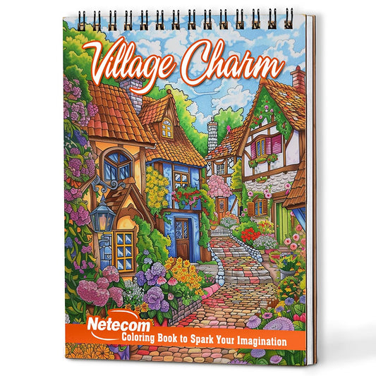 Netecom Village Charm Coloring Book For Adults