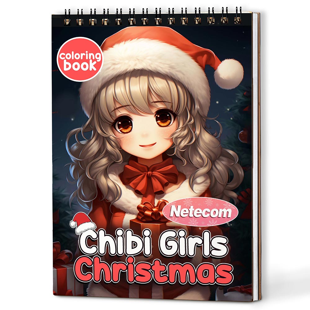 Chibi Girls Christmas Coloring Book For Adults