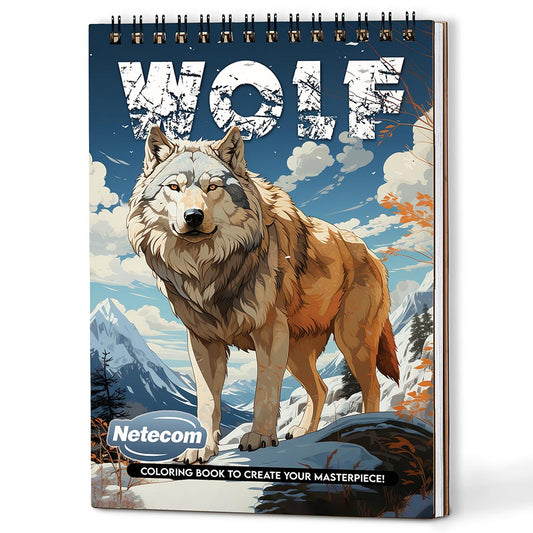 Netecom Wolf Coloring Book For Adults