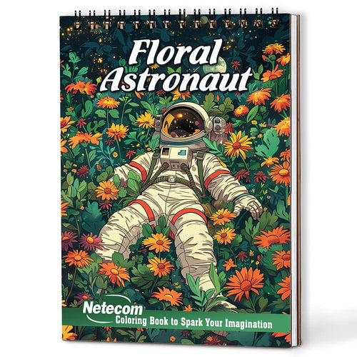 Netecom Floral Astronaut Coloring Book For Adults