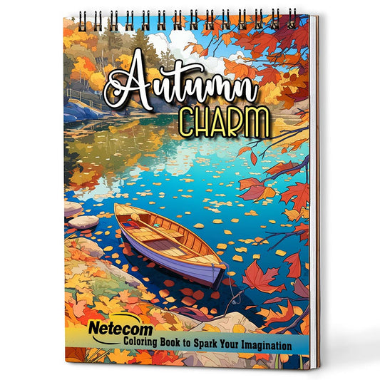 Netecom Autumn Charm Coloring Book For Adults