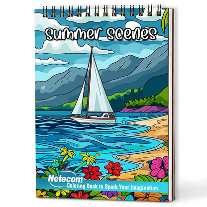 Netecom Summer Scenes Coloring Book For Adults