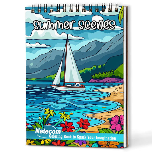Netecom Summer Scenes Coloring Book For Adults