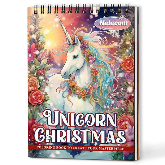 Netecom Unicorn Christmas Coloring Book For Adults