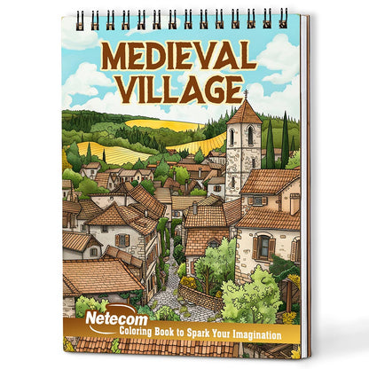 Netecom Medieval Village Coloring Book For Adults