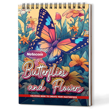 Butterflies and Flowers Coloring Book For Adults