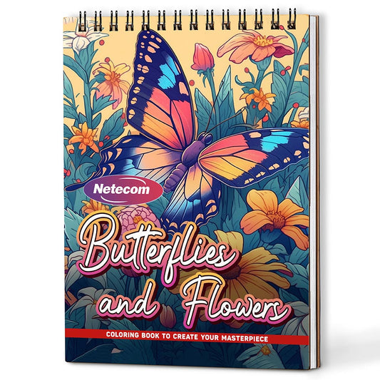 Butterflies and Flowers Coloring Book For Adults