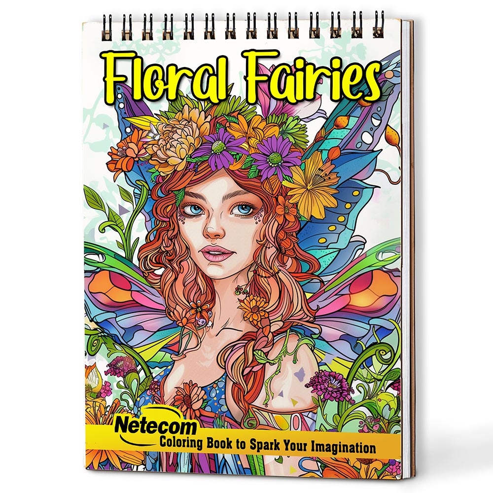 Netecom Floral Fairies Coloring Book For Adults