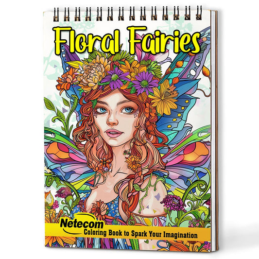 Netecom Floral Fairies Coloring Book For Adults
