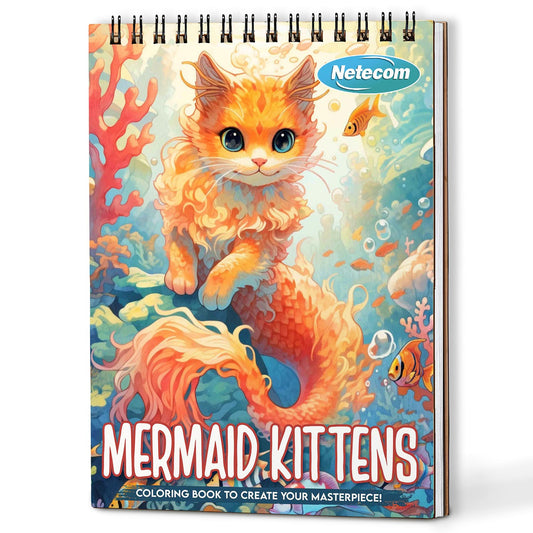 Netecom Mermaid Kittens Coloring Book For Adults
