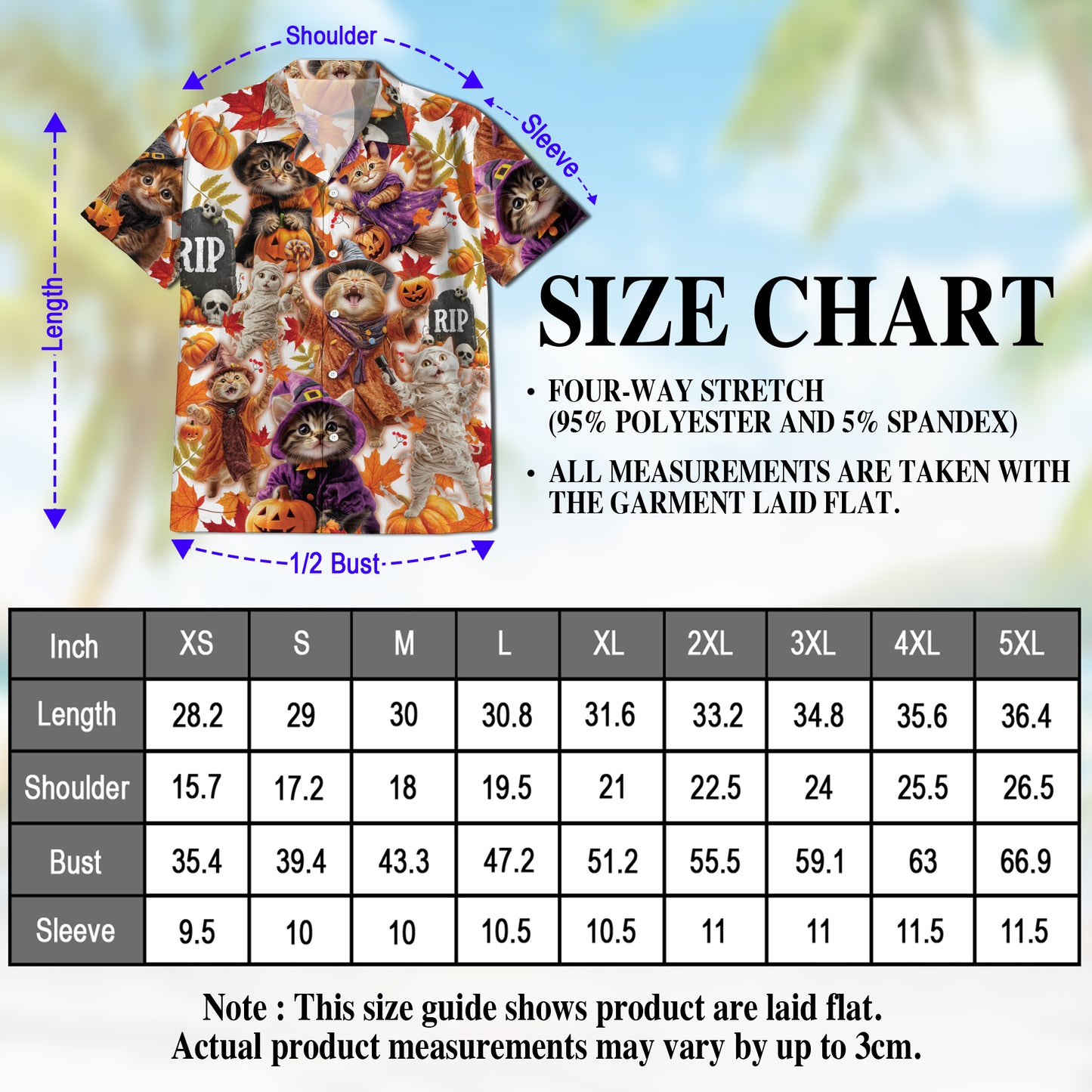 Netecom Halloween Cat Hawaiian Shirt for Men, Cute Witch Cat and Pumpkin Button Down Summer Beach Short Sleeve Shirts