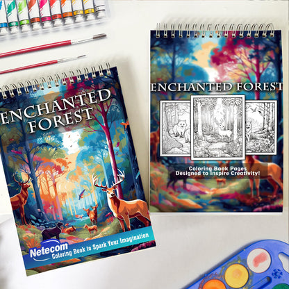 Enchanted Forest Spiral Bound Coloring Book: Unleash Your Imagination with 30 Whimsical Coloring Pages of Little Princesses