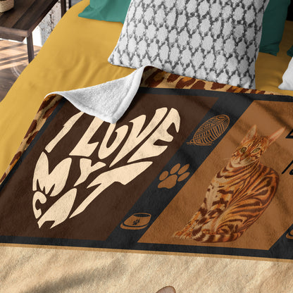 Netecom Bengal Cat Lover Blanket, All You Need is Love and a Cat Throw Blanket for Couch, Bed or Sofa, Ultra Soft Warm Gift for Birthday, Thanksgiving and Christmas