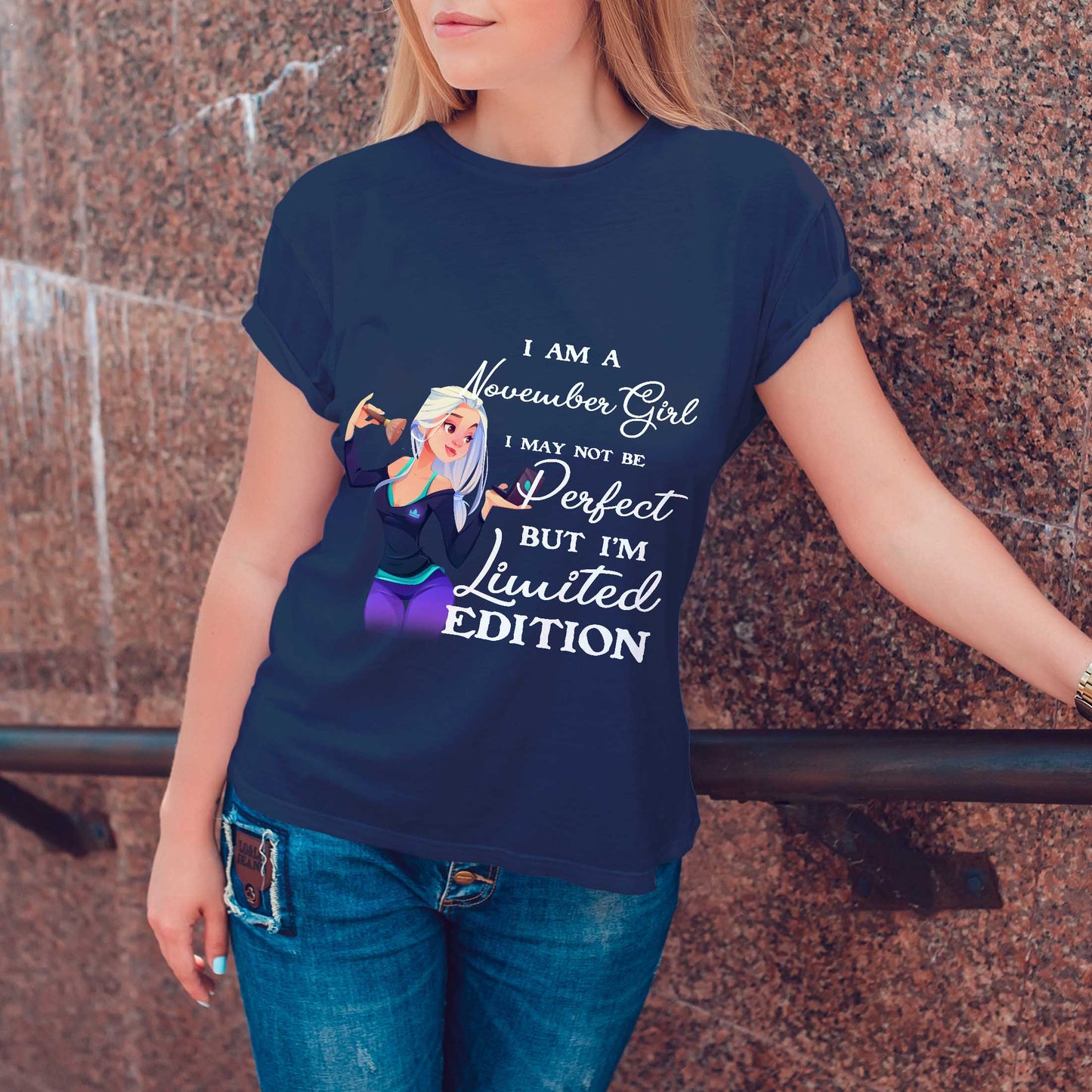 Netecom Limited Edition November Girl Tee - Fun and Stylish Gift for Women Born in November