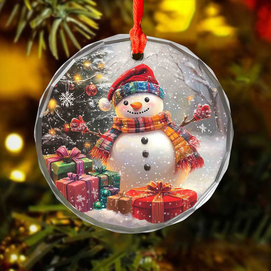 Netecom Festive Snowman Ornament – Vibrant Winter Holiday Decoration with Christmas Tree