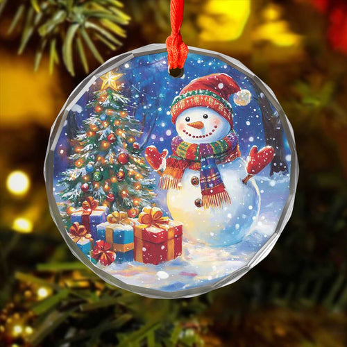 Netecom Holiday Snowman Ornament – Festive Christmas Tree Decor with Snow and Presents