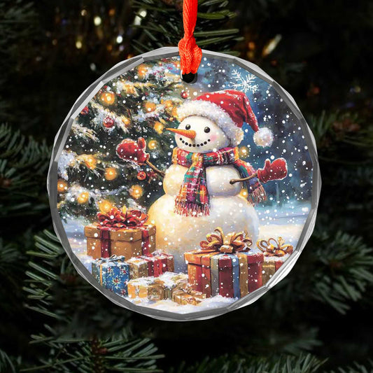 Netecom Snowman Christmas Tree Ornament – Cheerful Holiday Decor with Colorful Gifts and Lights