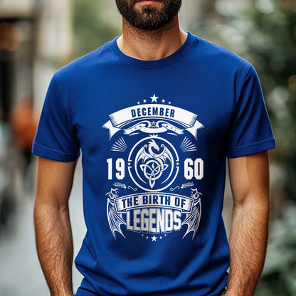 Netecom December 1960 The Birth of Legends T-Shirt for Men, Vintage 1960 Birthday Shirt, Classic Legend Tee, Perfect Gift for 1960 Birthday