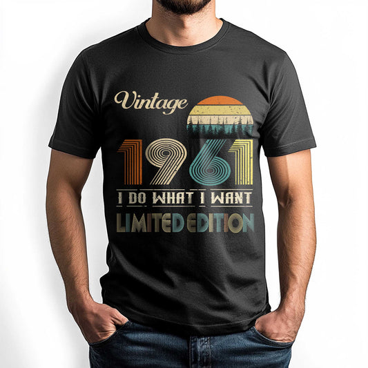 Netecom Vintage November 1961 T-Shirt, Retro Style Birthday Tee for Men, Meaningful Birthday Gift for November Born