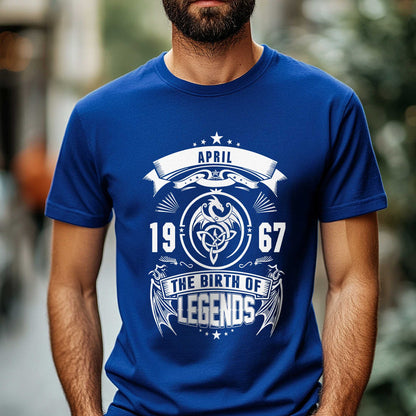 Netecom April 1967 The Birth of Legends T-Shirt for Men, Vintage 1967 Birthday Shirt, Classic Retro Style, Perfect Gift for 1967 Birthday