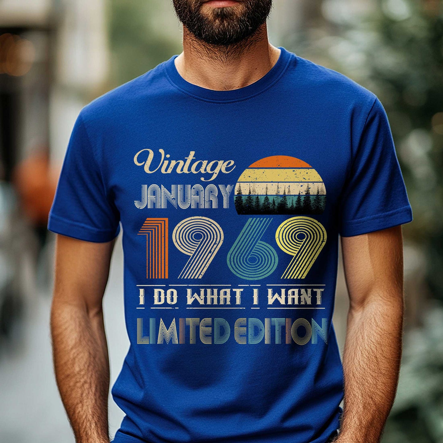 Netecom Vintage January 1969 T-Shirt, I Do What I Want Limited Edition, Retro Graphic Tee, Perfect Birthday Gift for Men