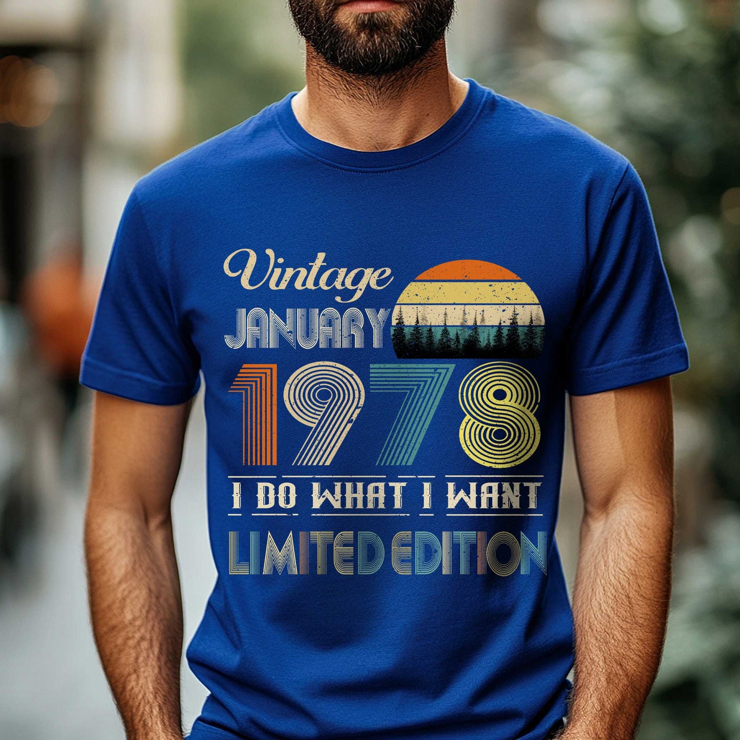 Netecom Vintage January 1978 T-Shirt, I Do What I Want Limited Edition, Retro Graphic Tee, Perfect Birthday Gift for Men