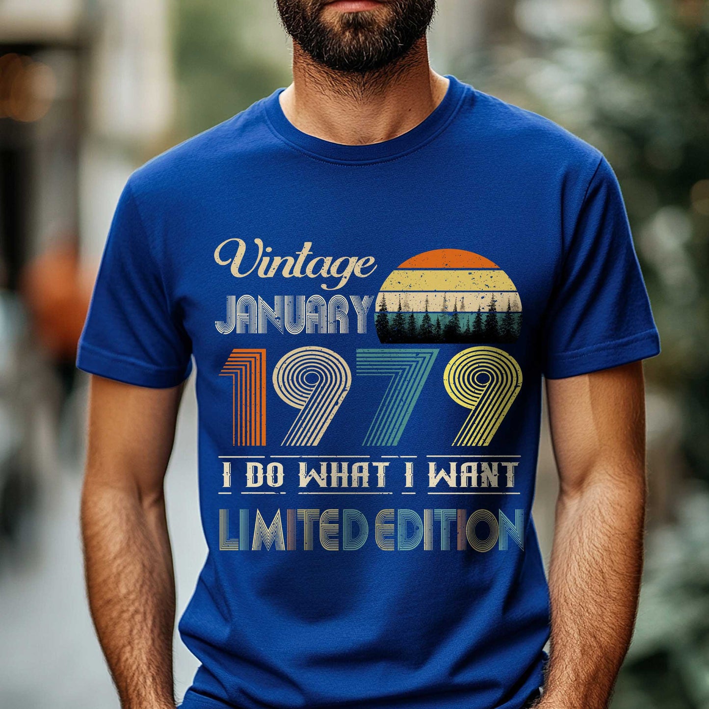 Netecom Vintage January 1979 T-Shirt, I Do What I Want Limited Edition, Retro Graphic Tee, Perfect Birthday Gift for Men