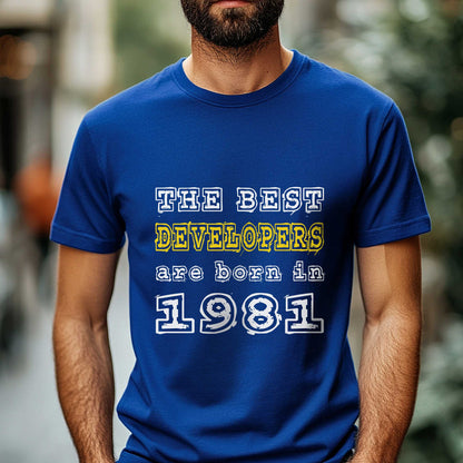 Netecom The Best Developers Are Born in 1981 T-Shirt, Style Birthday Shirt for Men, Perfect Gift for 1981 Birth Year