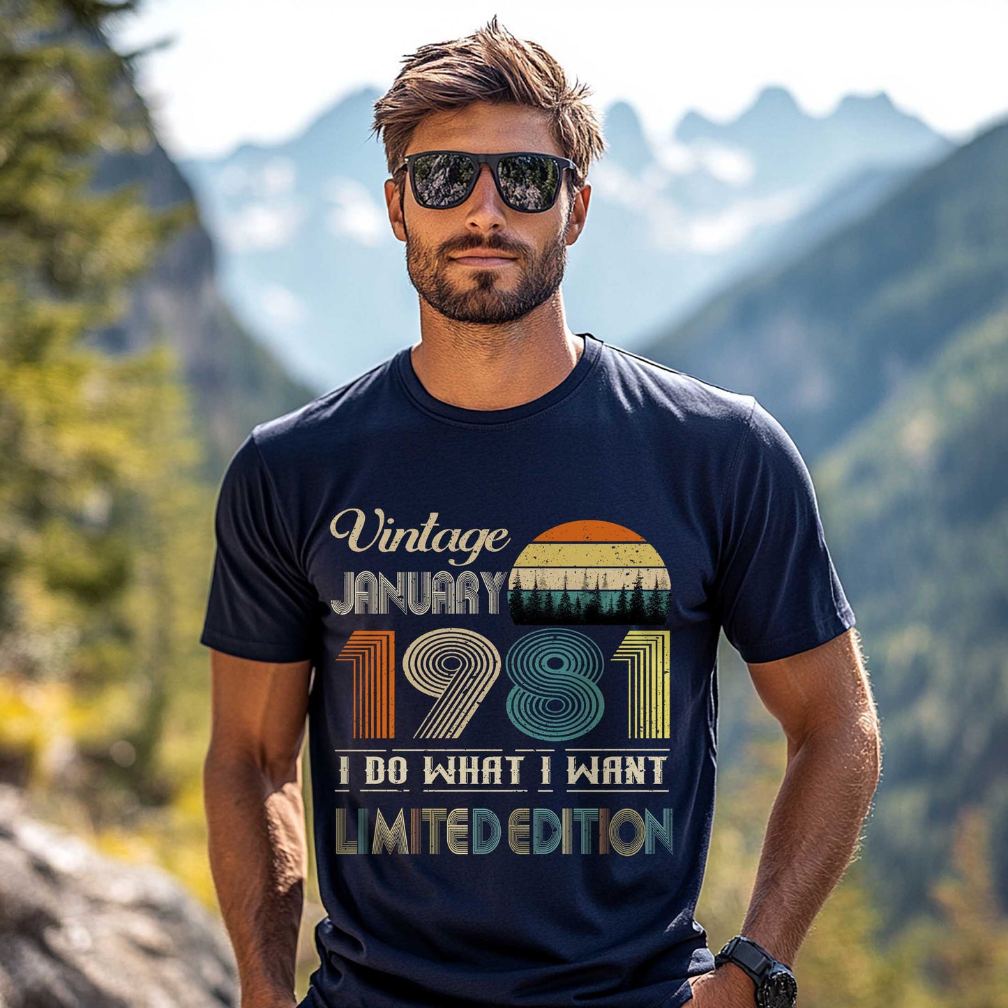 Netecom Vintage January 1981 T-Shirt, I Do What I Want Limited Edition, Retro Graphic Tee, Perfect Birthday Gift for Men