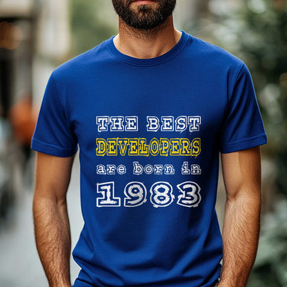 Netecom The Best Developers Are Born in 1983 T-Shirt, Style Birthday Shirt for Men, Perfect Gift for 1983 Birth Year
